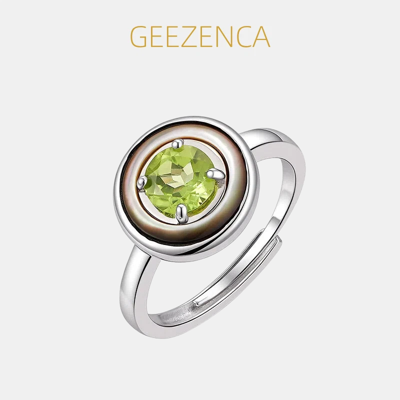Birthstone Ring Set - GEEZENCA 925 Ayar Gümüş Peridot Birthstone