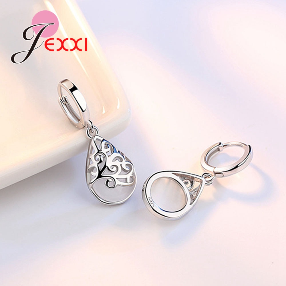 Opal Earrings Dangle - Hakiki 925 Ayar Gümüş Ayışığı Opal