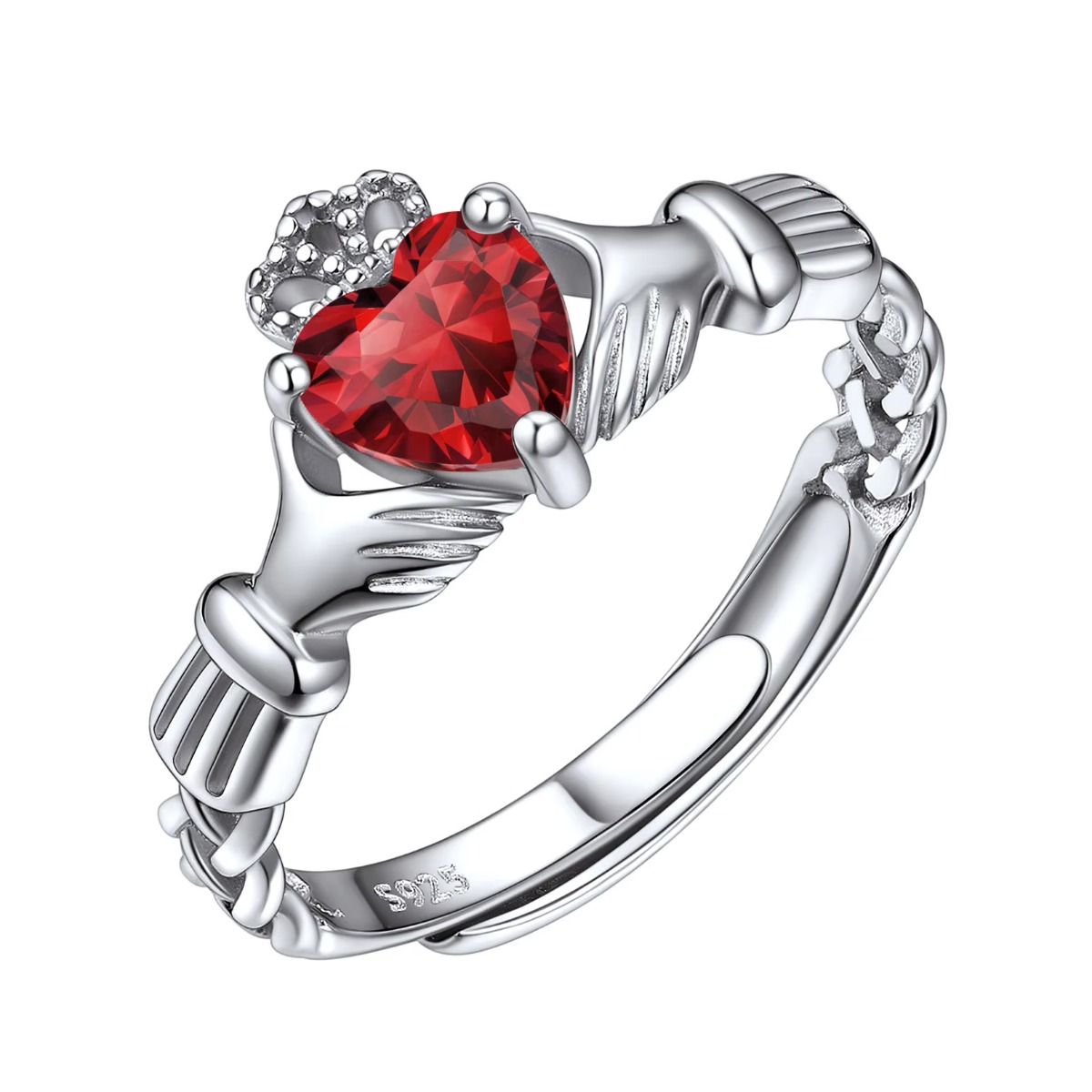 Birthstone Ring Set - U7 3mm 925 Gümüş Claddagh Yüzükler