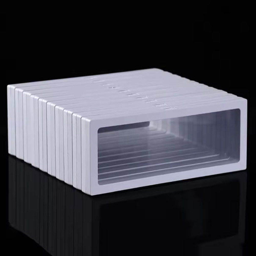 Watch Display Box - Beyaz 10 adet, Şeffaf Yüzer Çerçeveli