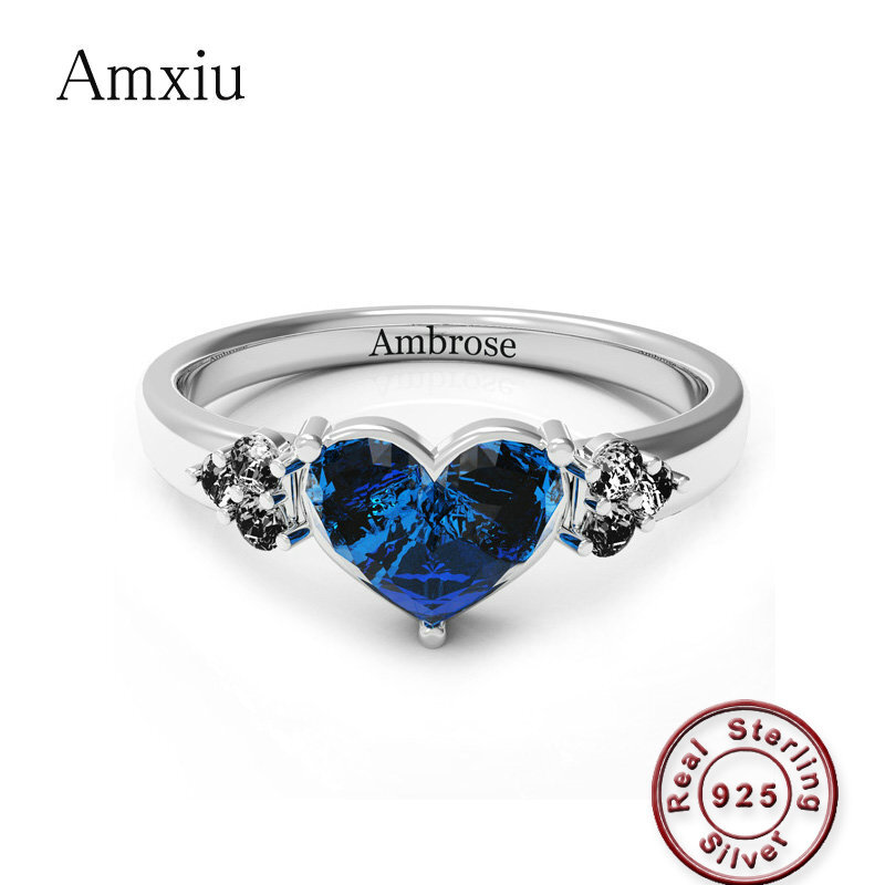 Birthstone Ring Set - Amxiu özel 925 ayar gümüş alyans