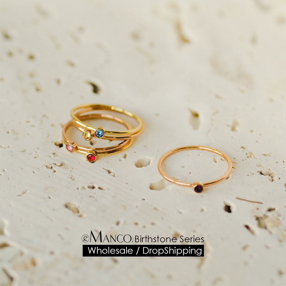 Birthstone Ring Set - EMANCO 12 Renk Doğum Taşı Yüzüğü