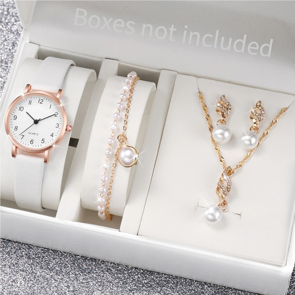 Jewelry Watches For Ladies - Kadınlar İçin Gül Altın İncili Takı