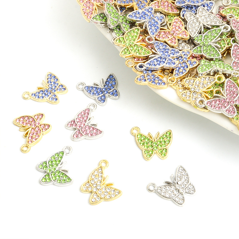 Butterfly Pendant Necklace - 100 adet/grup kelebek kolye çekicilik kristal