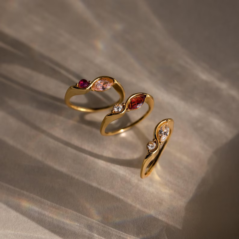 DOREMI Su Geçirmez Kararmaya D - Birthstone Ring Set incelemesi ve fiyatı
