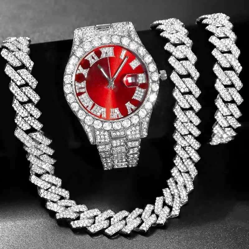 3/4 adet Hip Hop buzlu erkek s - Icebox Jewelry Watches incelemesi ve fiyatı
