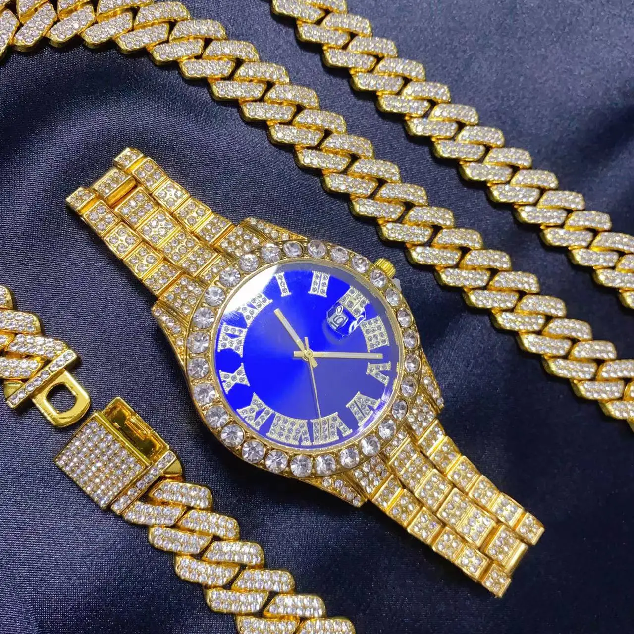 3 Parça Hip Hop Takvimli Saat  - Icebox Jewelry Watches incelemesi ve fiyatı