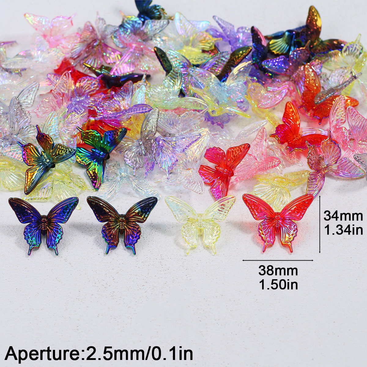 38*34mm Akrilik Kelebek UV Kar - Butterfly Pendant Necklace incelemesi ve fiyatı