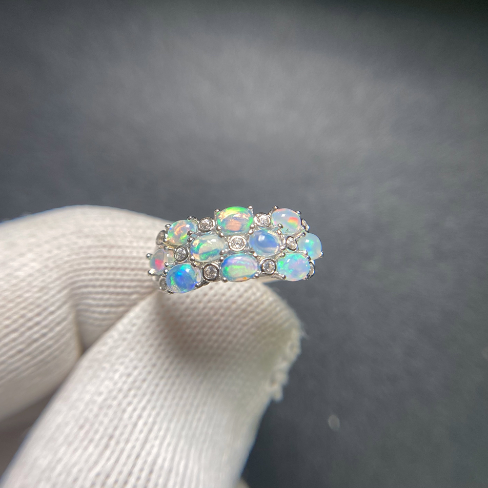 Zarif Doğal Beyaz Opal Yüzükle - Birthstone Ring Set incelemesi ve fiyatı