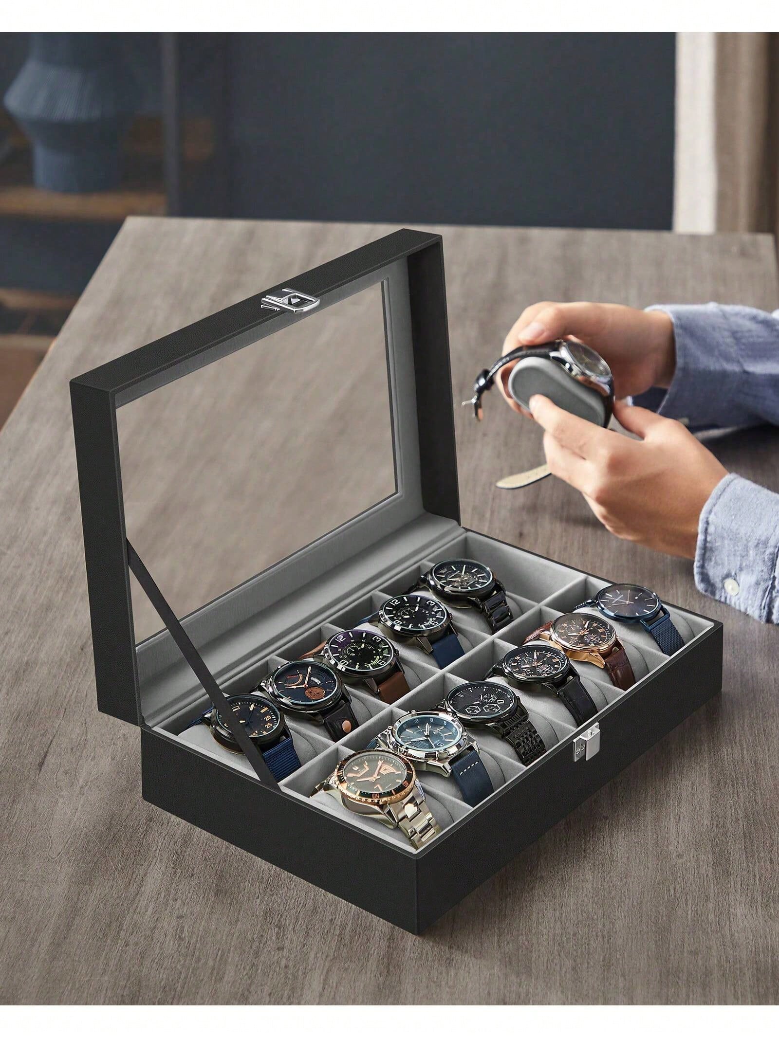 12 Yuvalı Kilitlenebilir Saat  - Watch Display Box incelemesi ve fiyatı