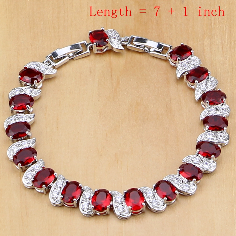 Doğal 925 gümüş takı kırmızı B - Birthstone Ring Set incelemesi ve fiyatı