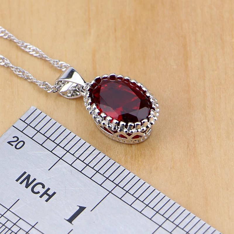 Doğal 925 gümüş takı kırmızı B - Birthstone Ring Set incelemesi ve fiyatı
