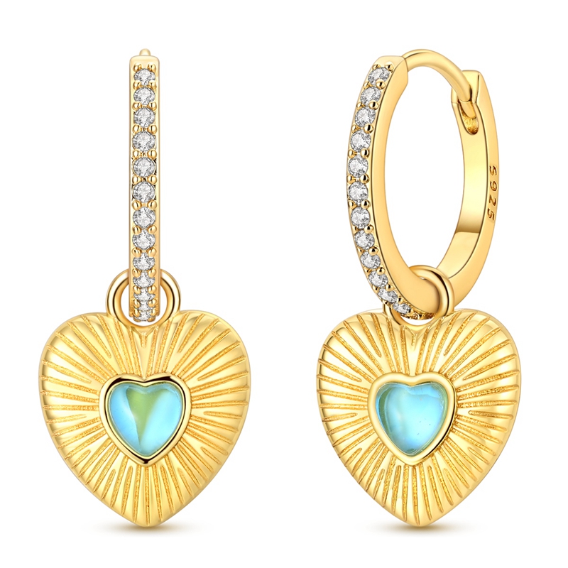 S925 Ayar Gümüş Kalp Şeklinde  - Opal Earrings Dangle incelemesi ve fiyatı