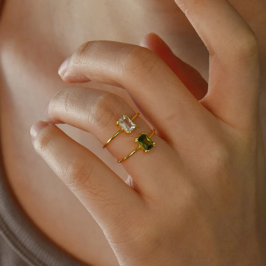 Zirkon Birthstone Yüzükler Kad - Birthstone Ring Set incelemesi ve fiyatı