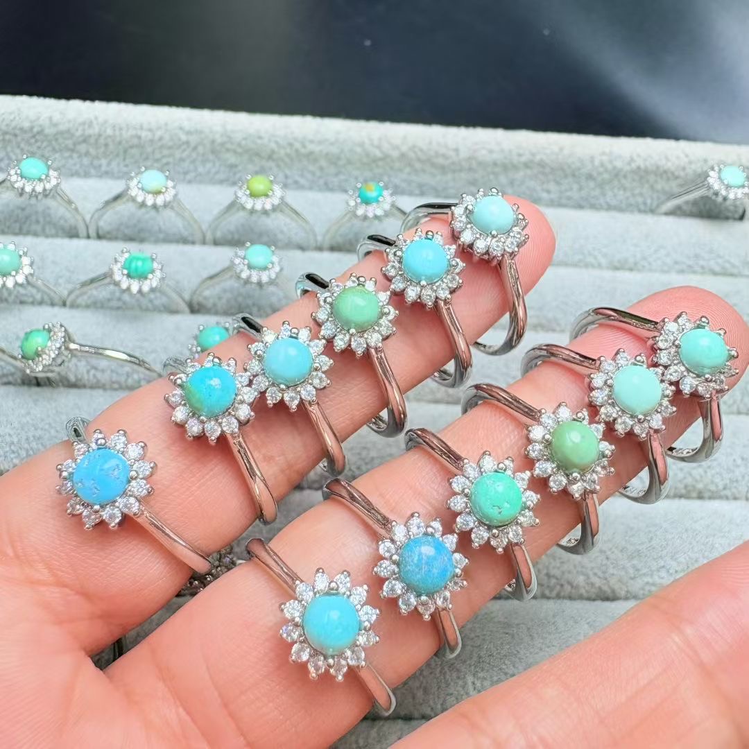 1 adet Fengbaowu doğal turkuaz - Turquoise Stone Ring incelemesi ve fiyatı