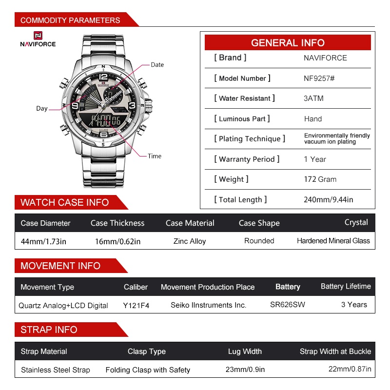NAVIFORCE Erkekler Çift Ekranl - Watch Display Box incelemesi ve fiyatı